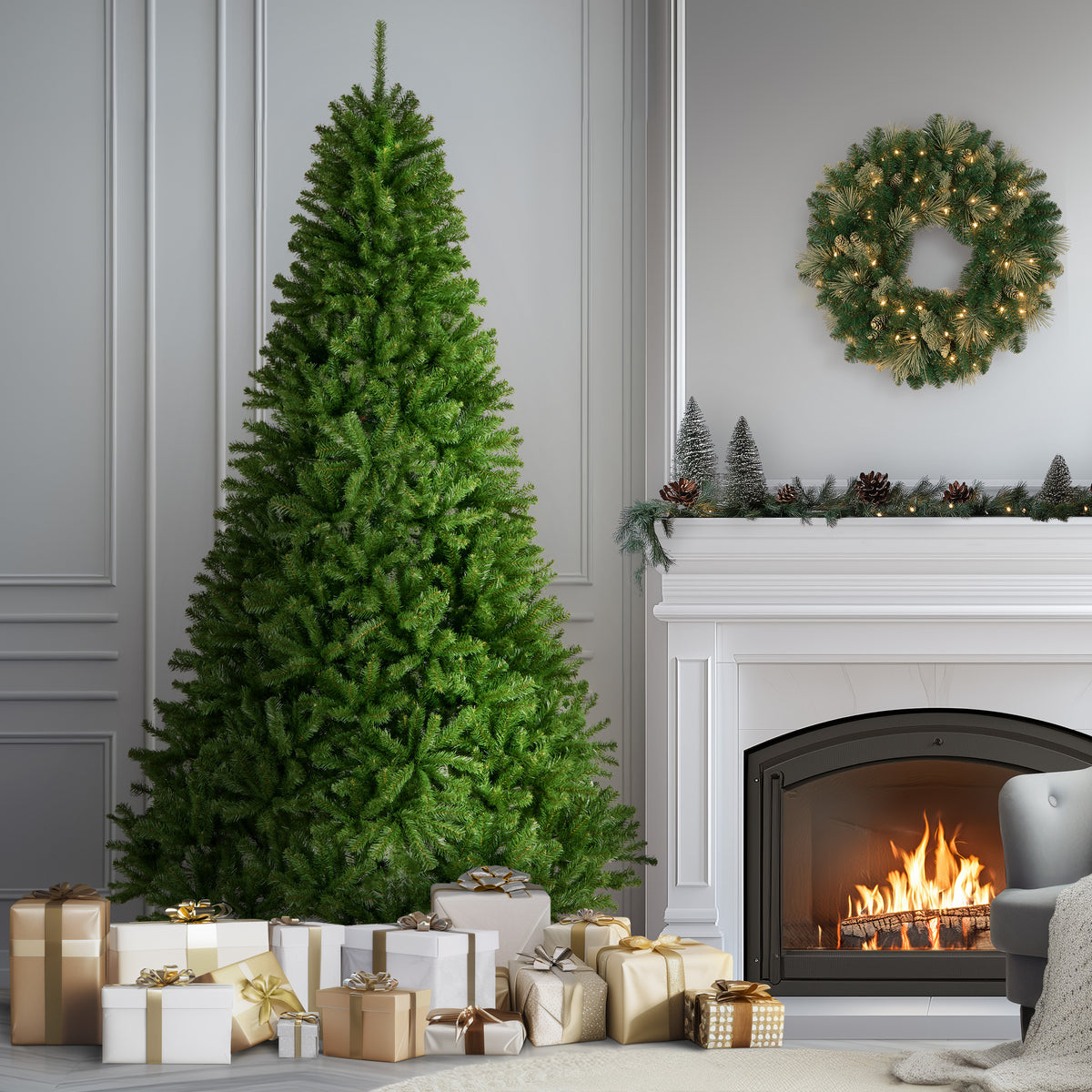 9 ft. North Valley Spruce Hinged Tree - National Tree Company