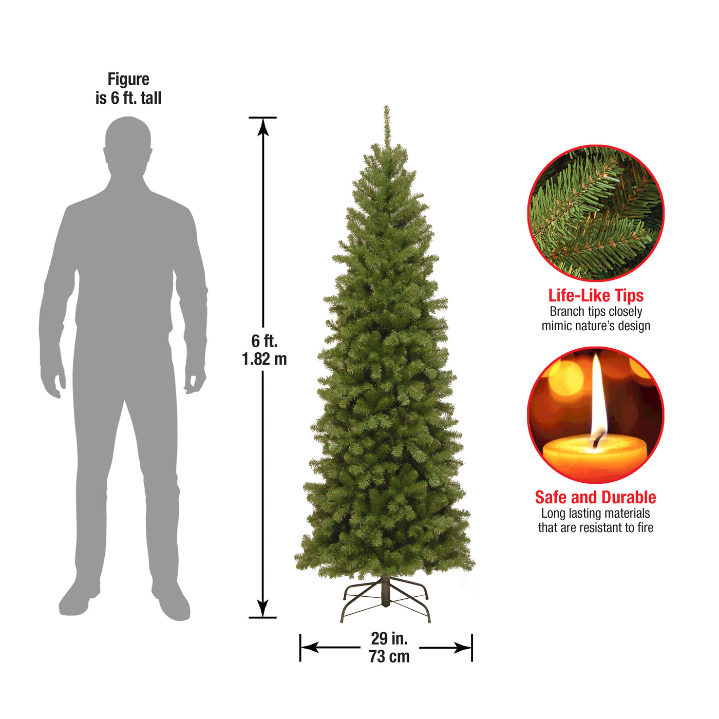 6 ft. North Valley Spruce Pencil Slim Tree - National Tree Company