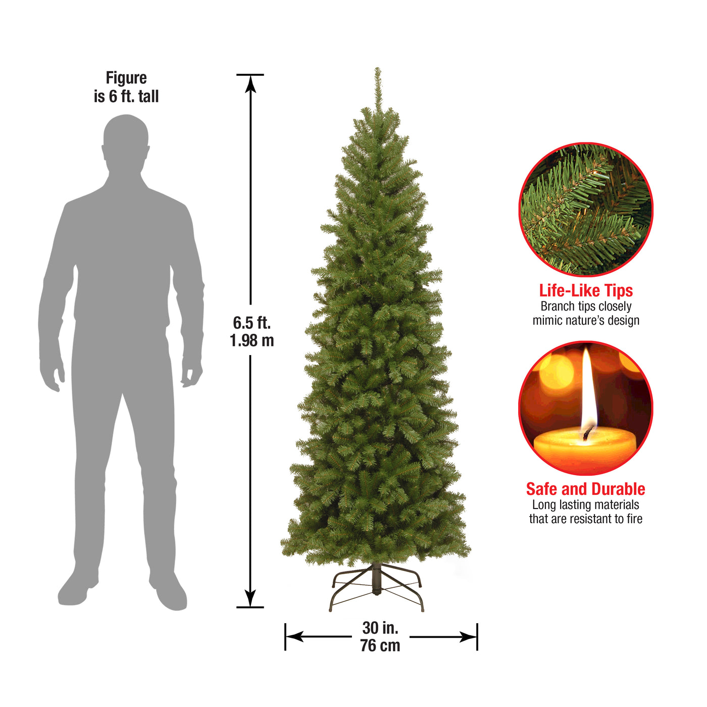 6.5 ft. North Valley Spruce Pencil Slim Tree - National Tree Company