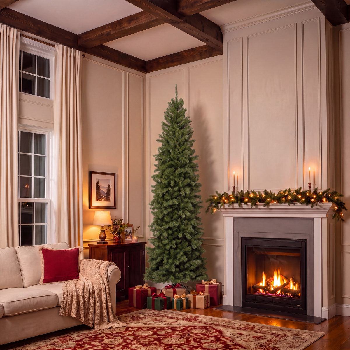 9 ft. North Valley Spruce Pencil Slim Hinged Tree - National Tree Company
