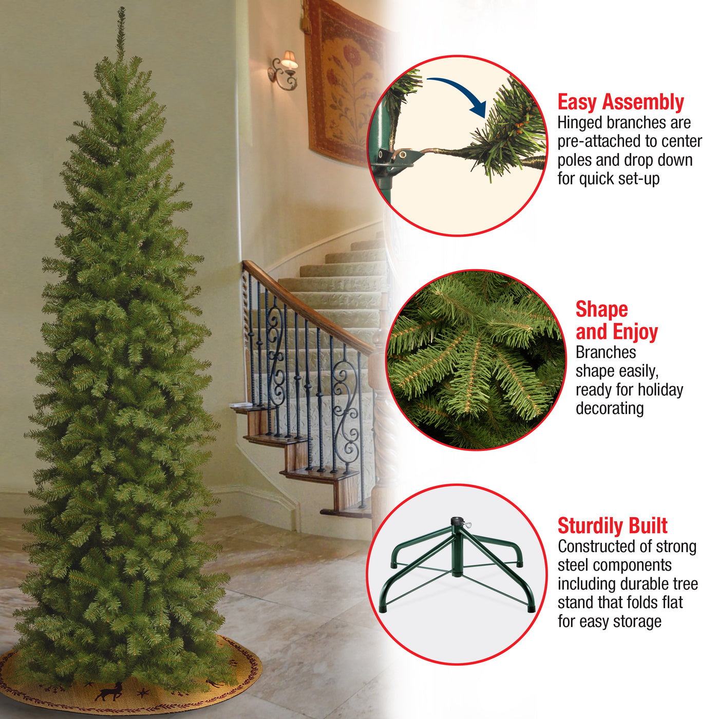 9 ft. North Valley Spruce Pencil Slim Tree - National Tree Company