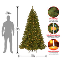 7.5 ft. Pre-Lit North Valley Spruce Tree with PowerConnect Dual Color LED Lights - National Tree Company