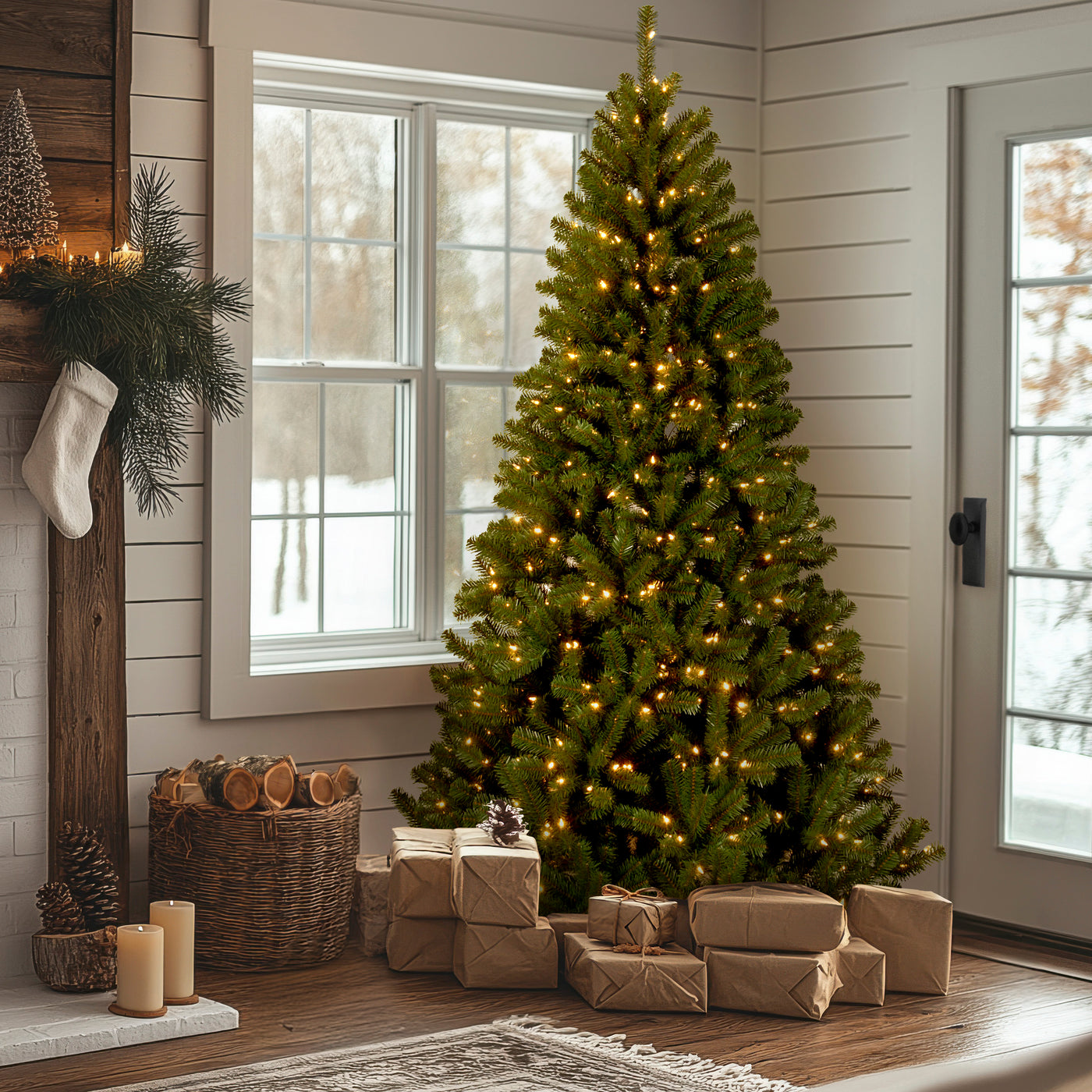 9 ft. Pre-Lit North Valley Spruce Tree with  PowerConnect Dual Color LED Lights - National Tree Company