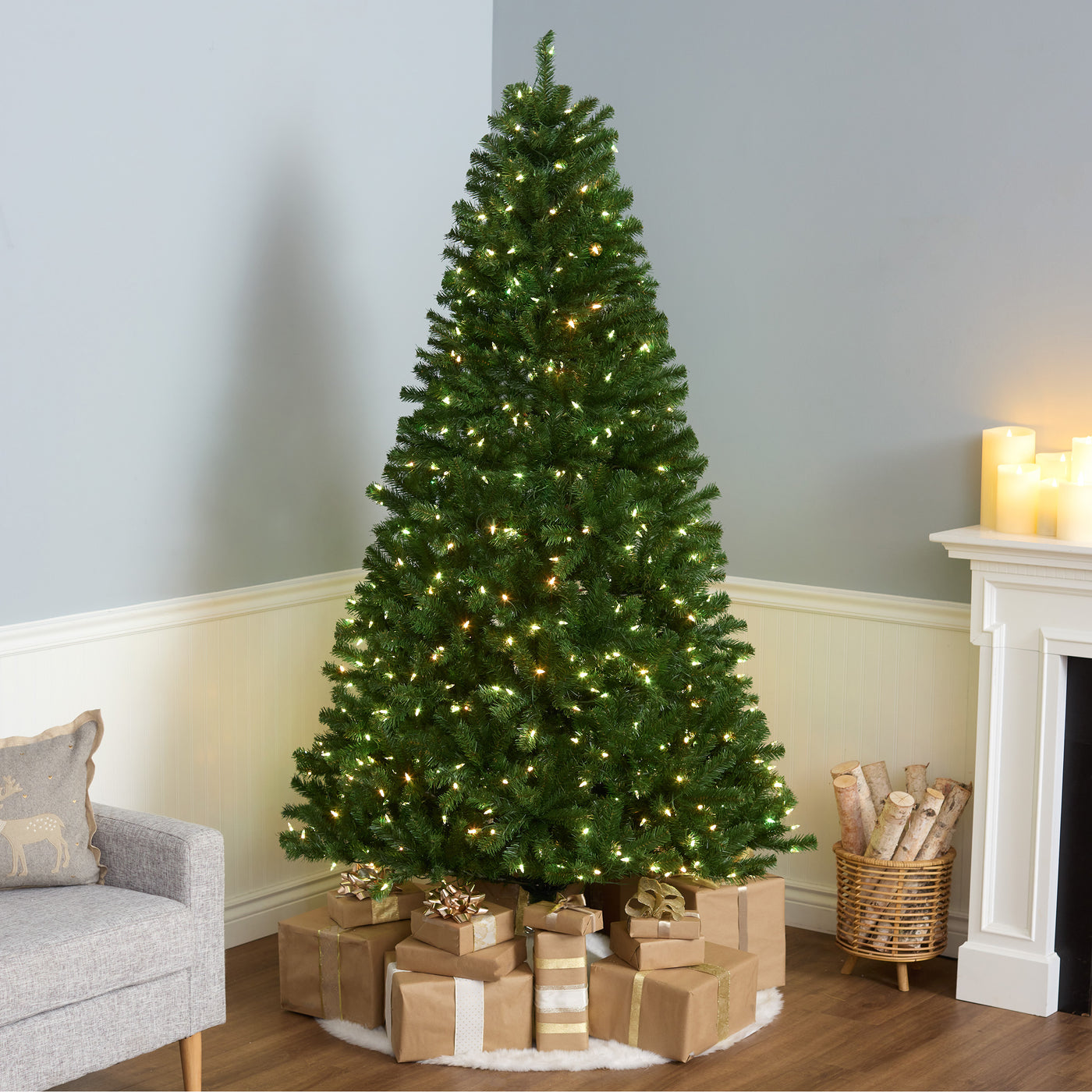 7.5 ft. Pre-Lit North Valley Spruce Tree with PowerConnect Light Parade LED Lights - National Tree Company
