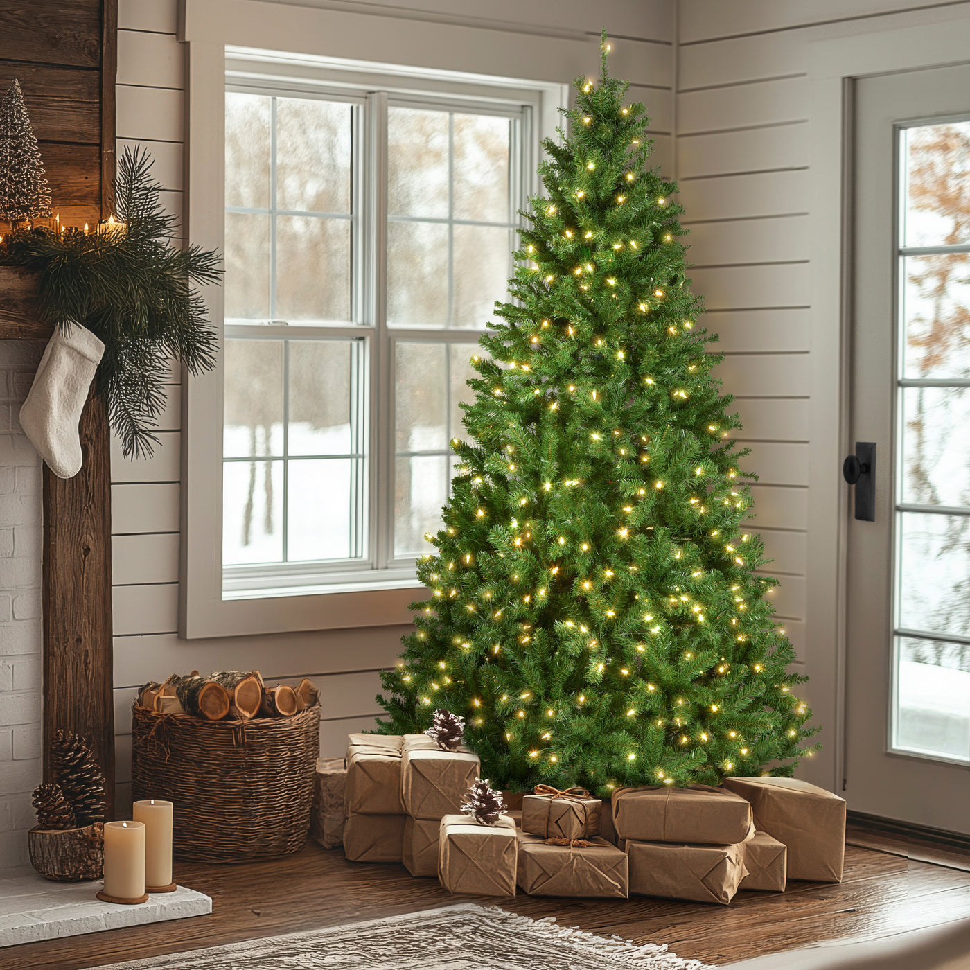 7.5 ft. Pre-Lit North Valley Spruce Tree with PowerConnect Light Parade LED Lights - National Tree Company