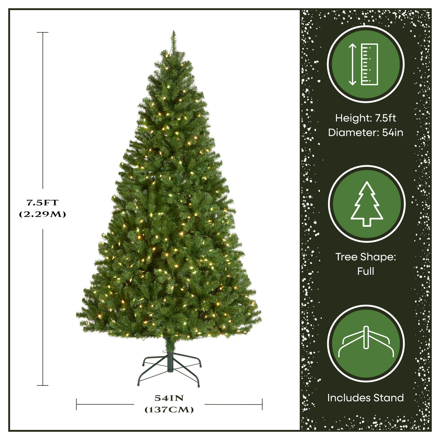7.5 ft. Pre-Lit North Valley Spruce Tree with PowerConnect Light Parade LED Lights - National Tree Company
