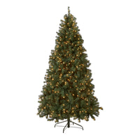 6.5 ft. Pre-Lit North Valley Spruce Blue Tree with Clear Lights - National Tree Company
