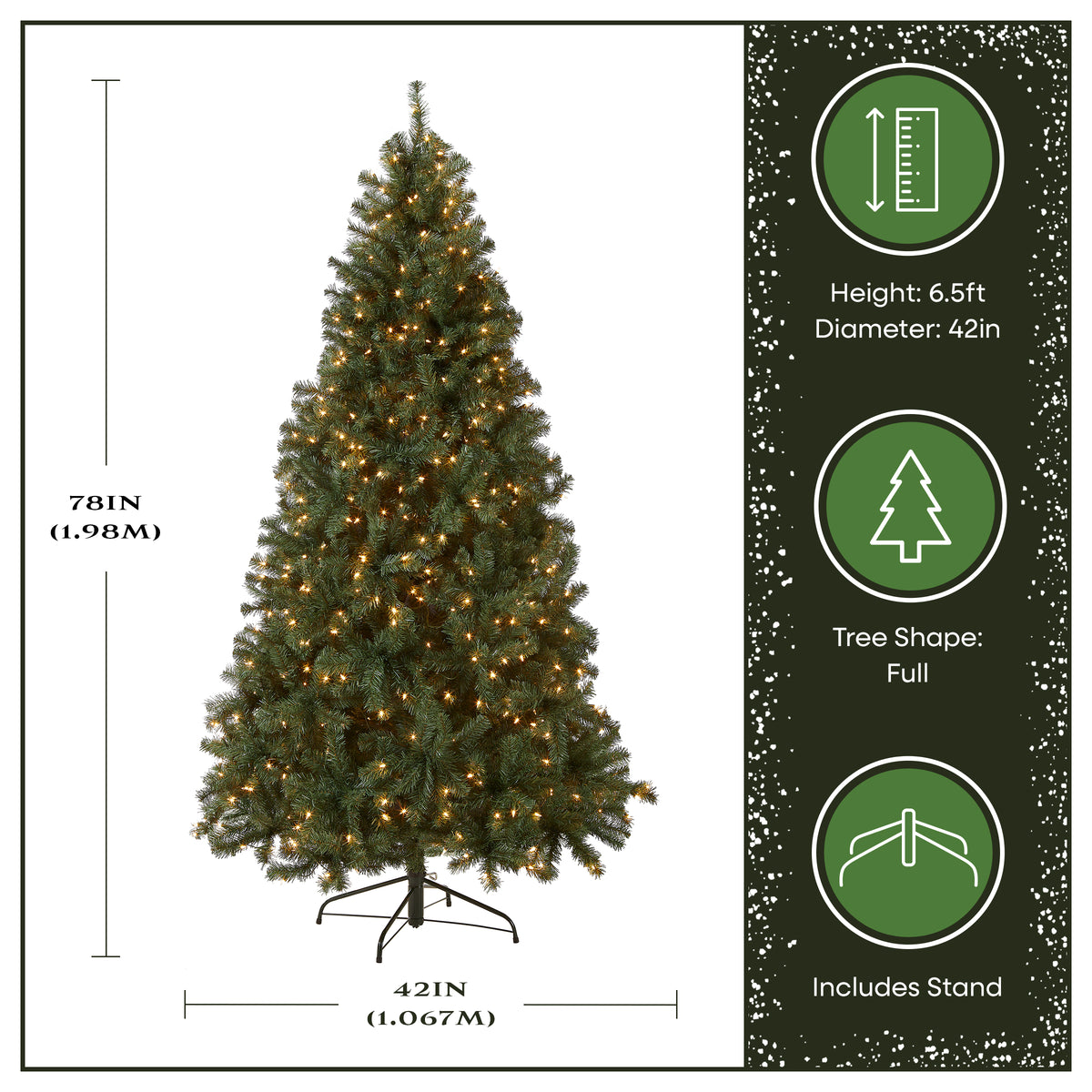 6.5 ft. Pre-Lit North Valley Spruce Blue Tree with Clear Lights - National Tree Company
