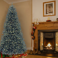 7.5 ft. Pre-Lit North Valley Spruce Blue Hinged Tree with Clear Lights - National Tree Company