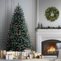 7.5 ft. Pre-Lit North Valley Spruce Blue Tree with Multicolor Lights - National Tree Company