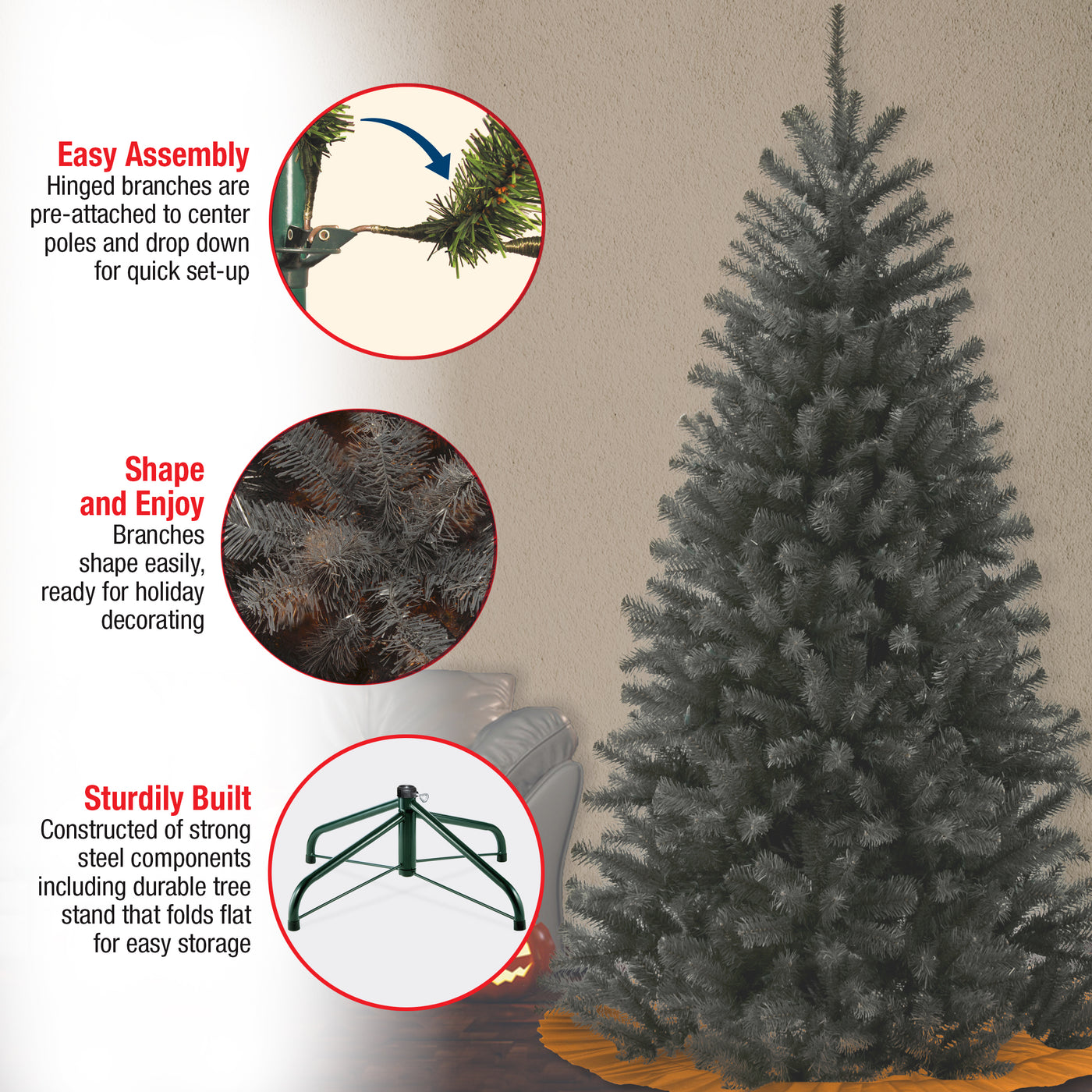 7.5 ft. North Valley Spruce Black Tree - National Tree Company