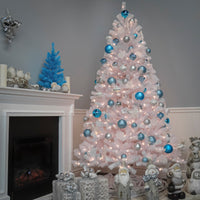 9 ft. Pre-Lit North Valley Spruce White Tree with Clear Lights - National Tree Company