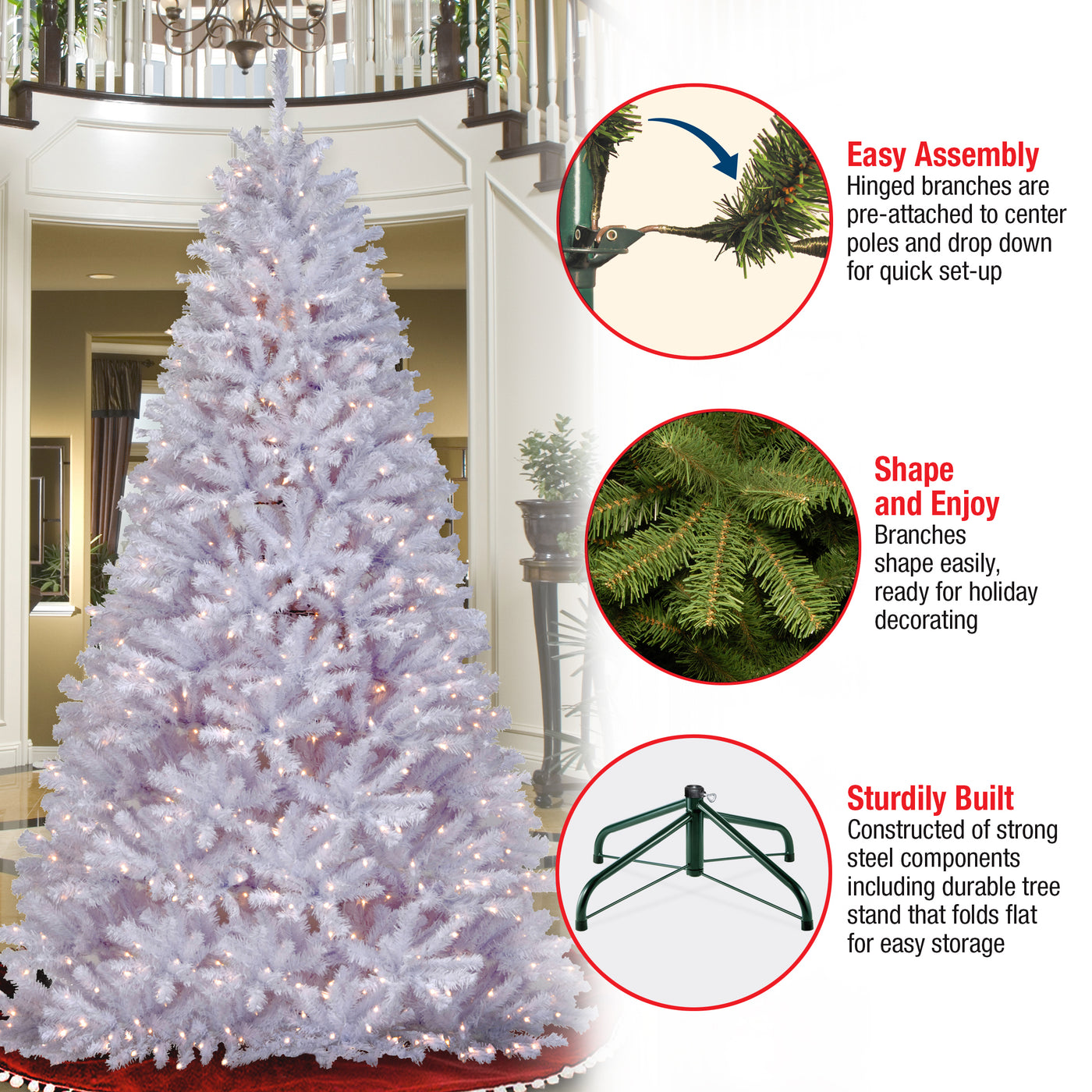 9 ft. Pre-Lit North Valley Spruce White Tree with Clear Lights - National Tree Company