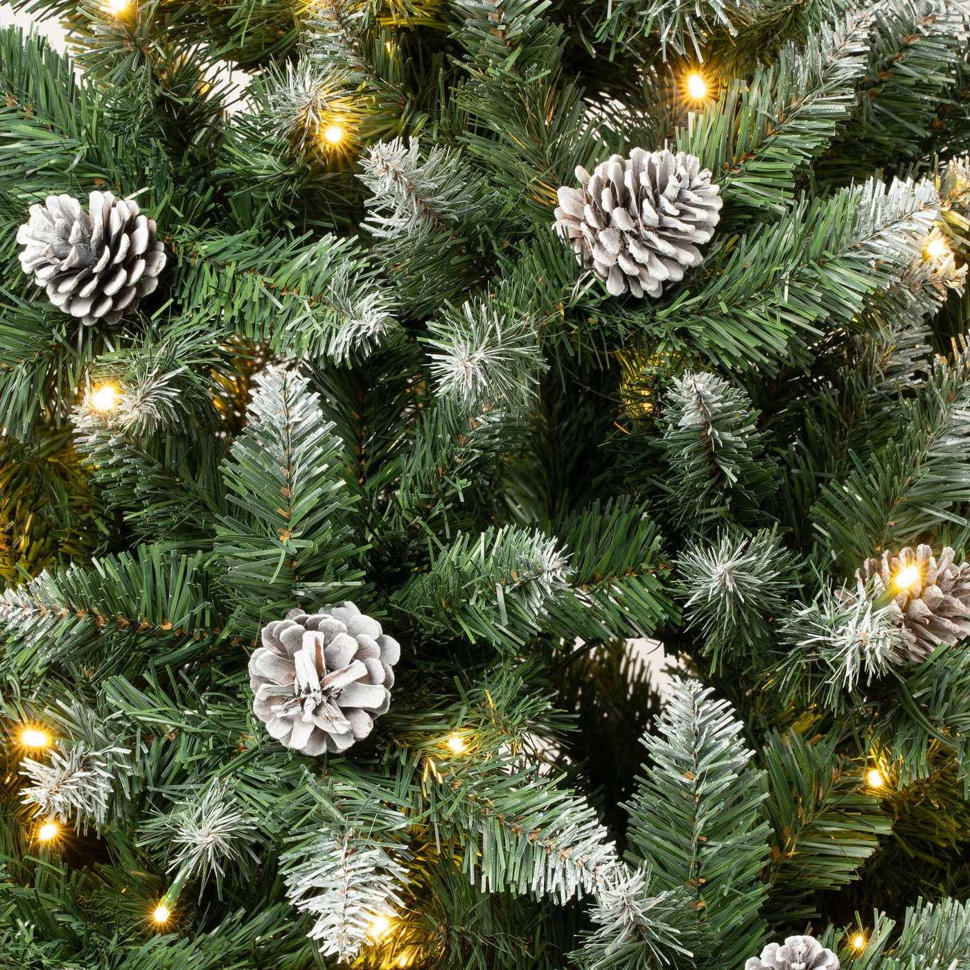 6 ft. Pre-Lit Oakley Hills Snow Tree with Warm White LED Lights, Plug-In - National Tree Company
