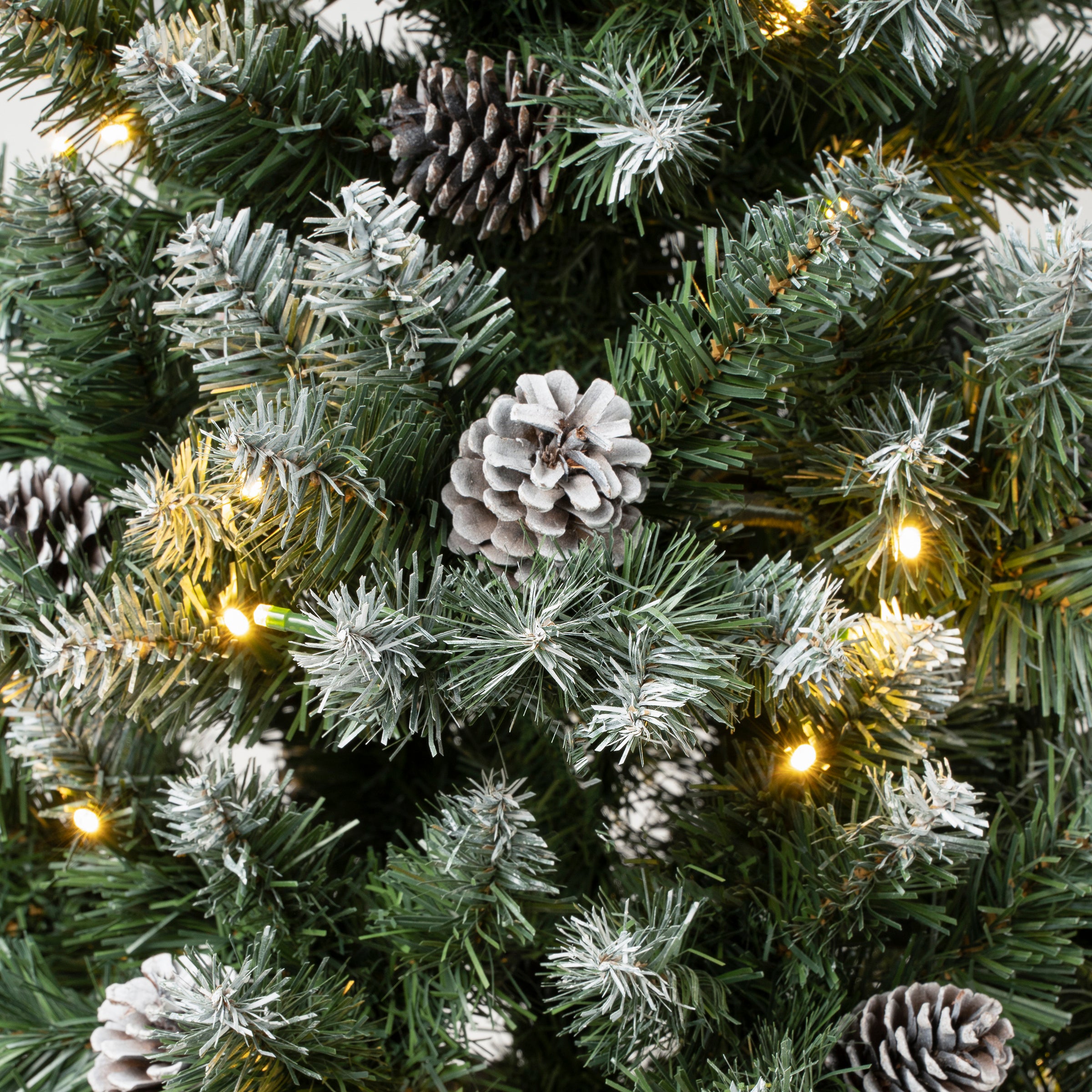 6 ft. Pre-Lit Oakley Hills Snow Slim Tree with LED Lights, Plug-In