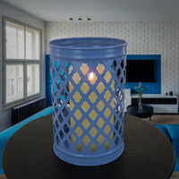 National Outdoor Living Lantern Candleholder, Ice Melt Blue, Modern Design and Finish, 12 Inches - National Tree Company