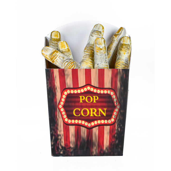 Halloween Pre Lit Animated Popcorn Fingers, Brown, Sound Activated, LED Lights, Battery Operated, 4 Inches