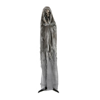 Halloween Pre Lit Animated Shrouded Skeleton, Black, Sound Activated, LED Lights, Battery Operated, 65 Inches - National Tree Company