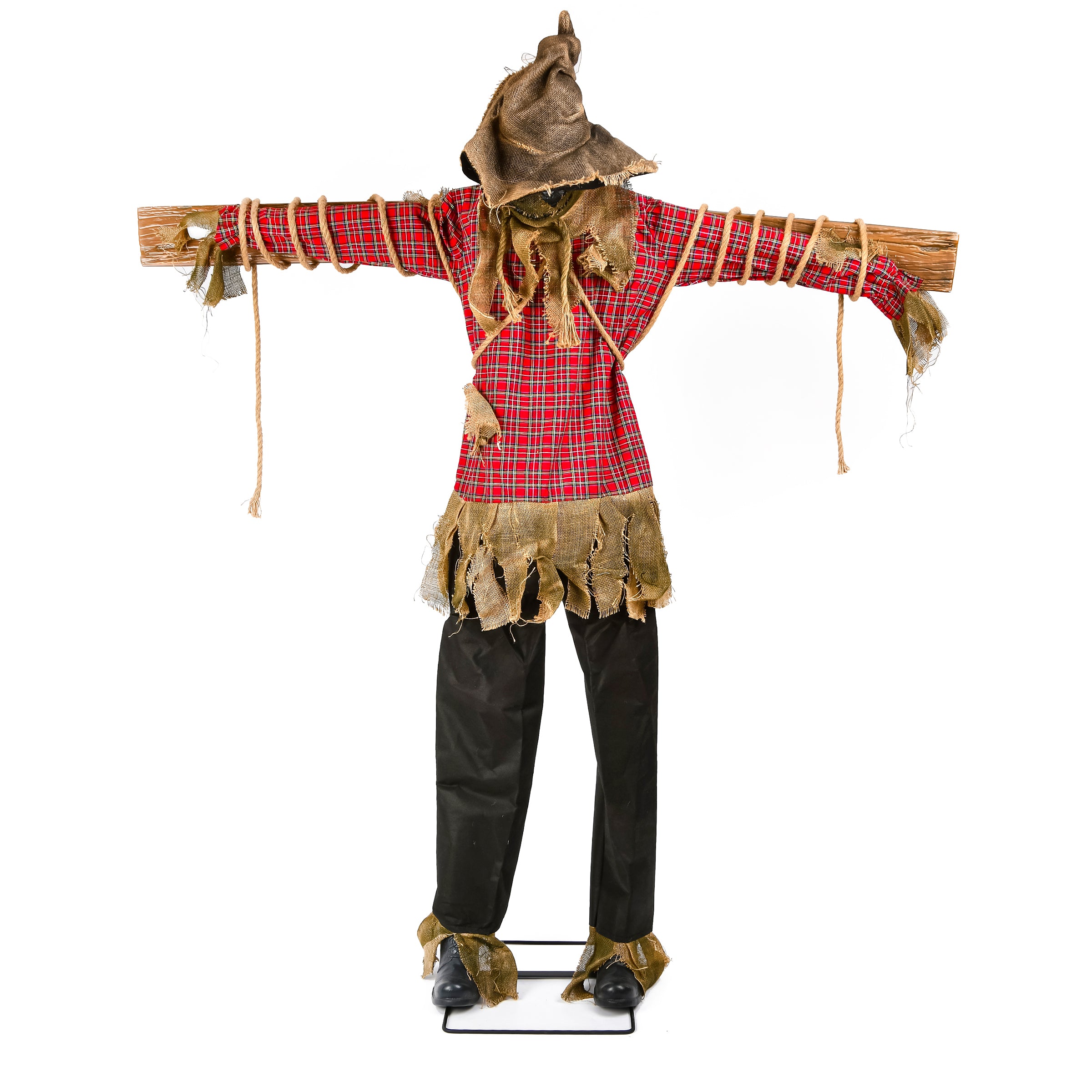 Halloween Pre Lit Animated Spooky Scarecrow, Brown, Sound Activated, LED Lights, Plug In, 76 Inches
