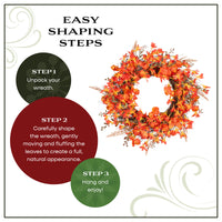 22 in. Spring Wreath with Orange Lantern - National Tree Company