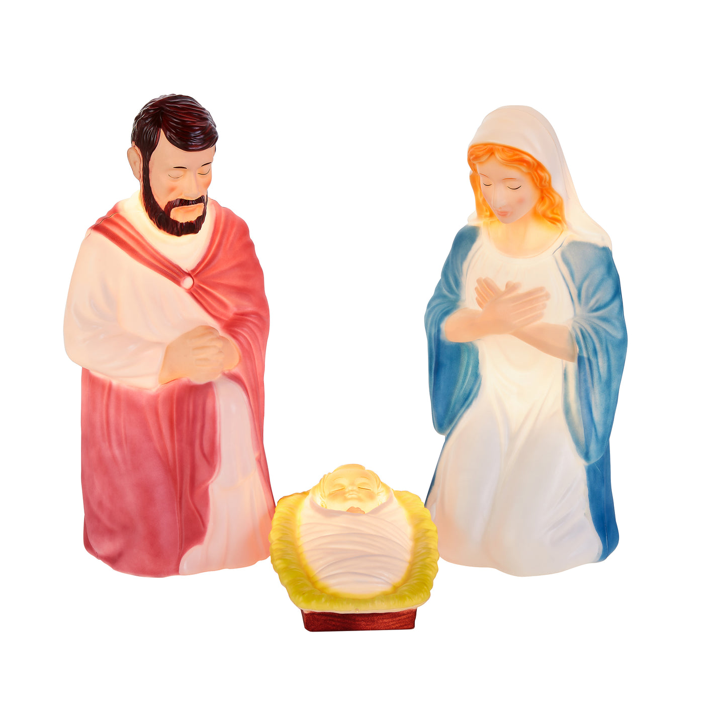 National Tree Company Mary, Joseph and Jesus Nativity Scene, Lights Inside, Plug In, Christmas Collection, 28 Inches - National Tree Company