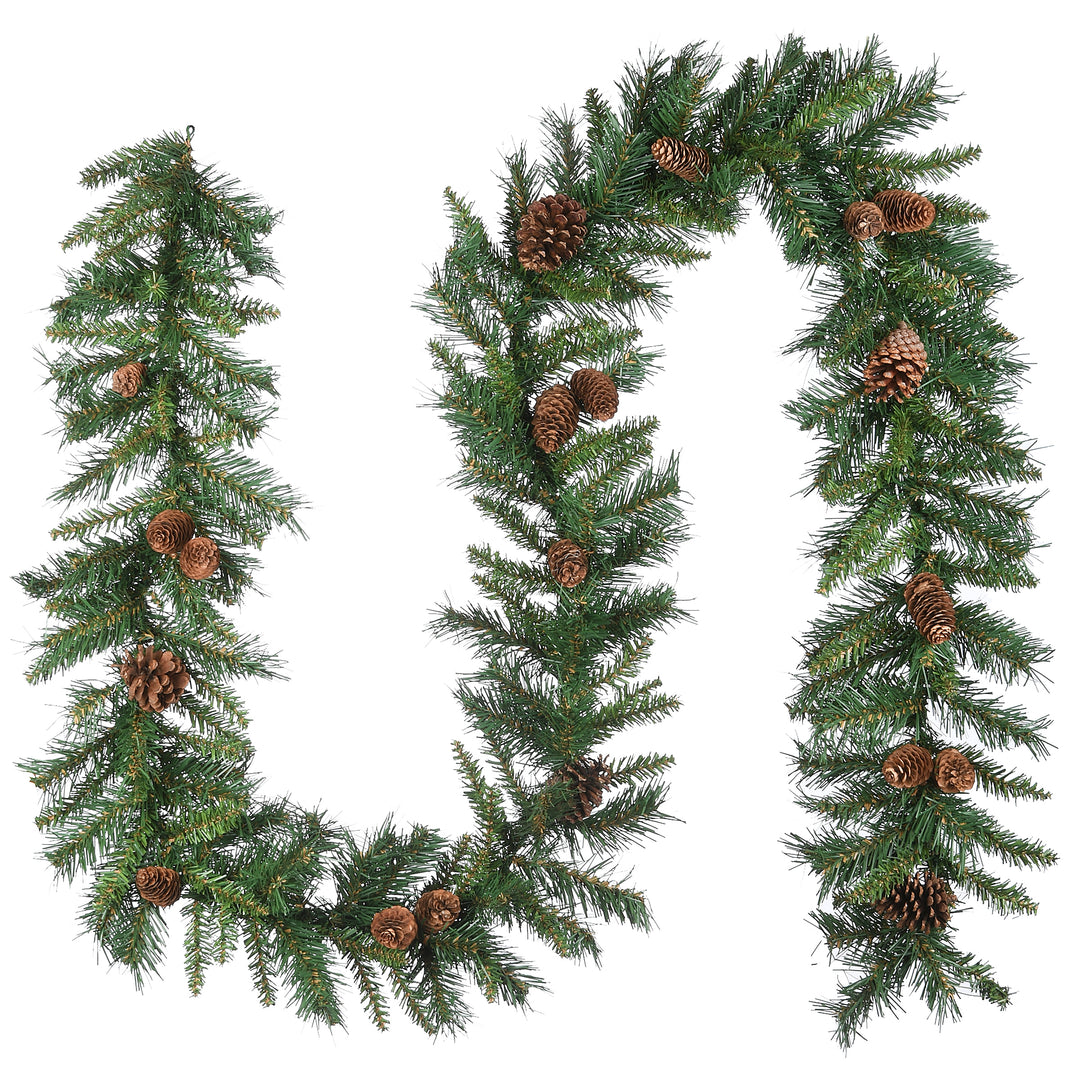 National Tree Company Artificial Christmas Garland, Green, Evergreen, Decorated With Pine Cones, Christmas Collection, 9 Feet