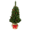 3 ft. Pre-Lit Pine Cone Burlap Tree with Warm White LED Lights - National Tree Company