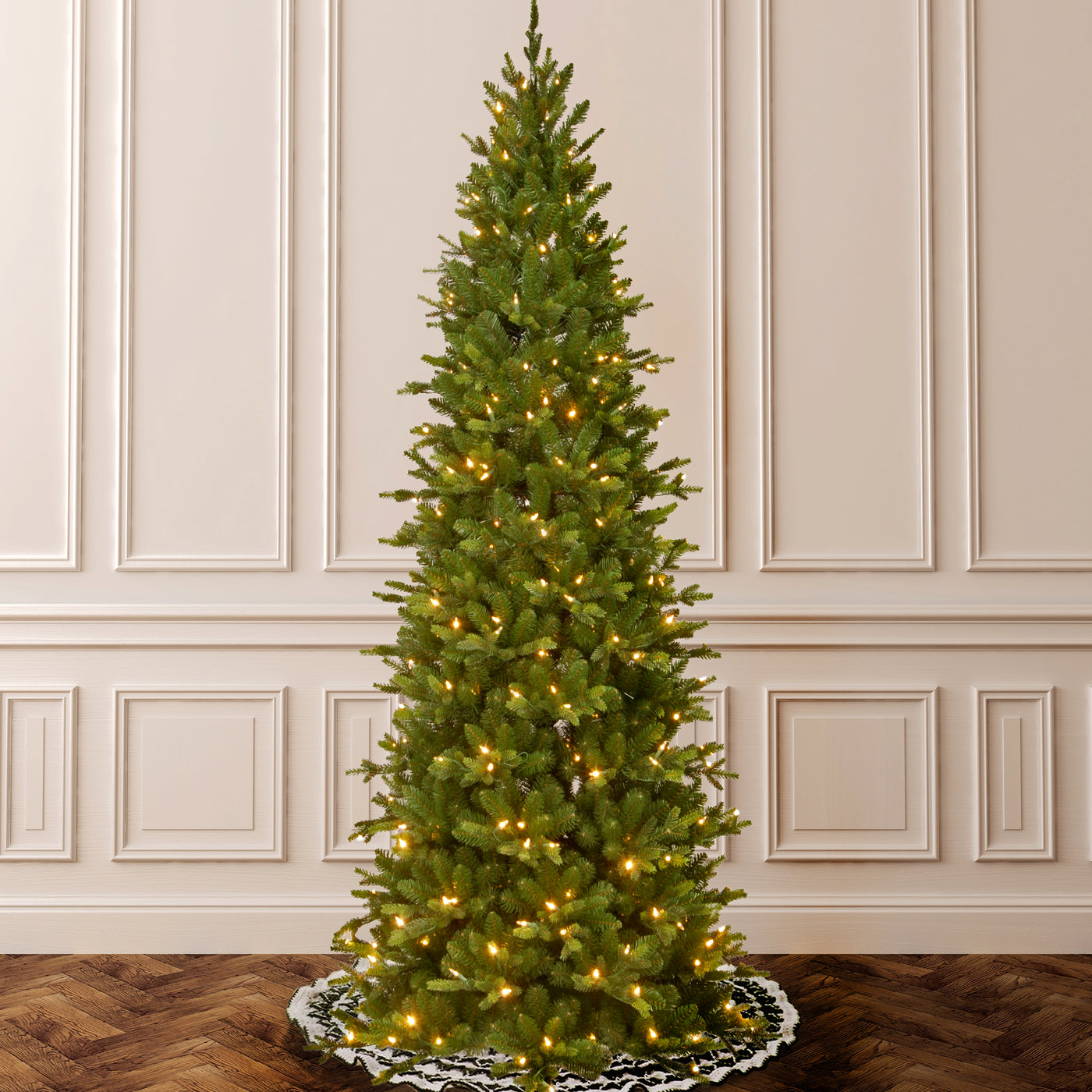 7.5 ft. Pre-Lit Ashland Spruce Slim Tree with PowerConnect Clear Light ...