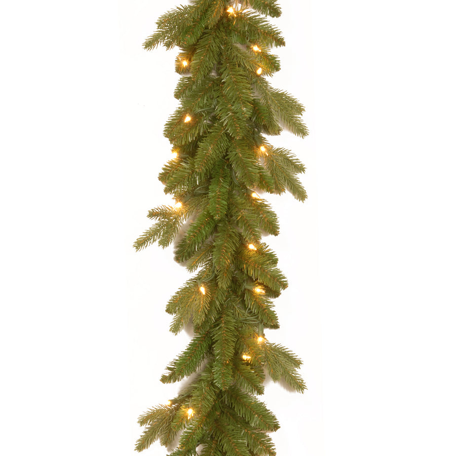 9 ft. Pre-Lit Avalon Spruce Garland with Clear Lights - National Tree Company