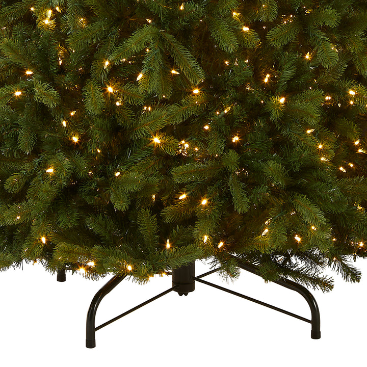 Pre-Lit 'Feel Real' Artificial Christmas Tree, Bayberry Spruce, Green, Dual Color LED Lights, Includes Stand, 9 Feet