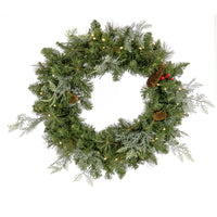Pre-Lit Buzzard Pine Assortment Set of 1 Entrance Tree, 1 Wreath, 1 Garland, Plug-In - National Tree Company