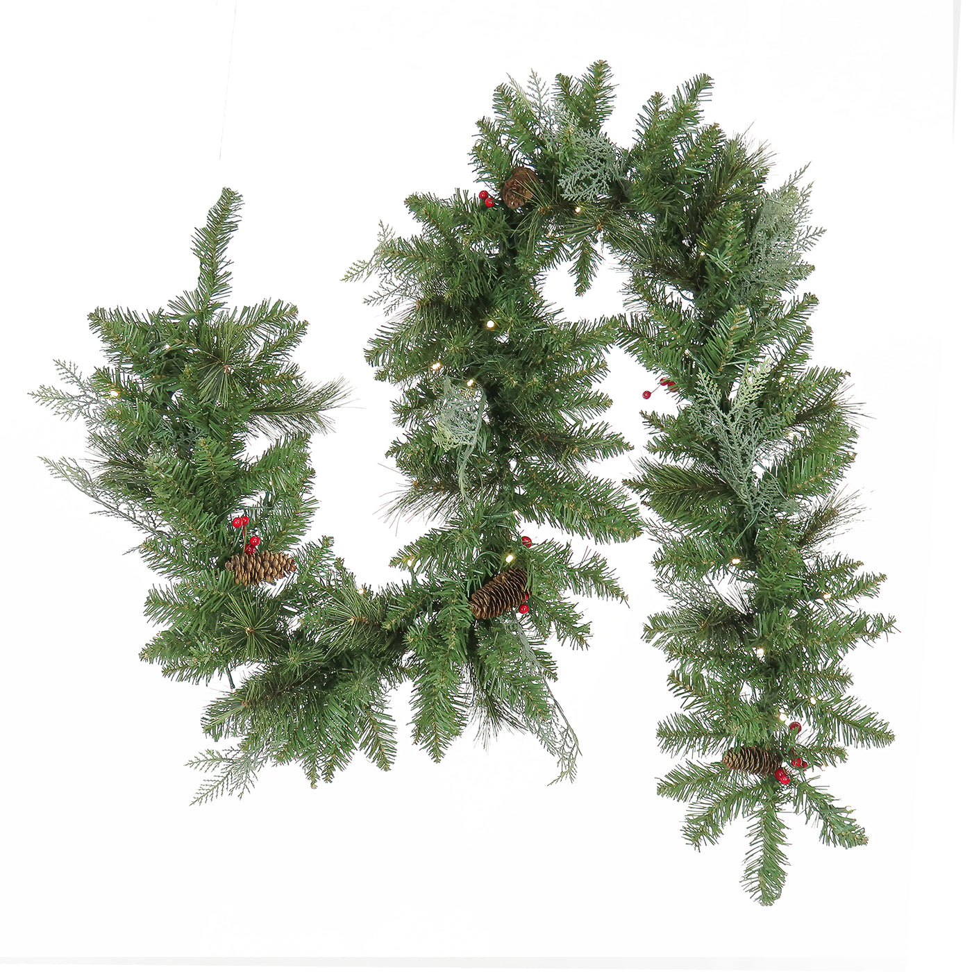 Pre-Lit Buzzard Pine Assortment Set of 1 Entrance Tree, 1 Wreath, 1 Garland, Plug-In - National Tree Company