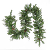 Pre-Lit Buzzard Pine Assortment Set of 1 Entrance Tree, 1 Wreath, 1 Garland, Plug-In - National Tree Company