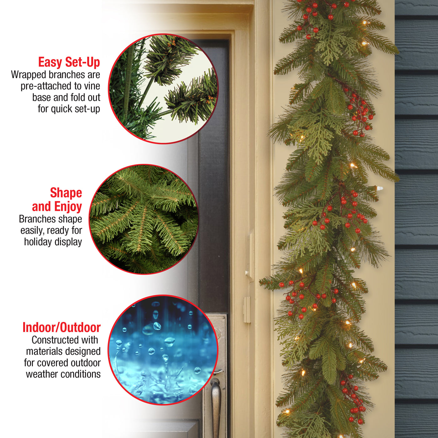 9 ft. Pre-Lit Classical Collection Garland with Clear Lights - National Tree Company