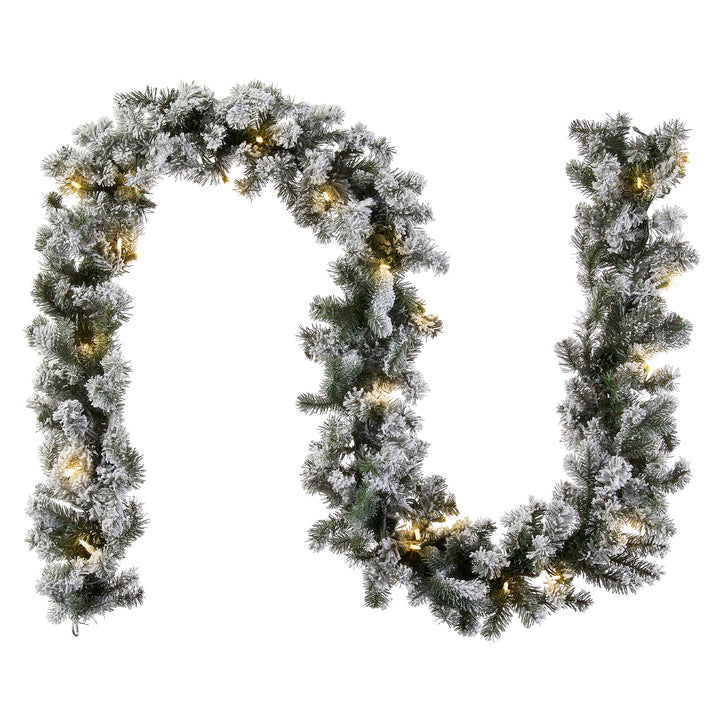 National Tree Company Pre-Lit 'Feel Real' Artificial Christmas Garland, Green, Camden, White Lights, Decorated With Pine Cones, Berry Clusters, Plug In, Christmas Collection, 9 Feet