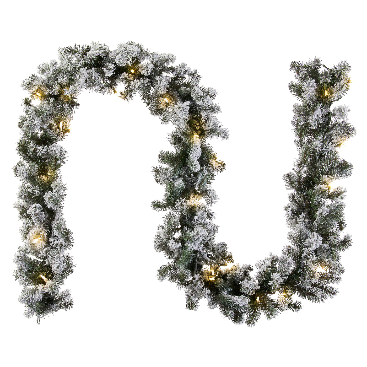 9 ft. Pre-Lit Snowy Camden Garland with Clear Lights - National Tree Company