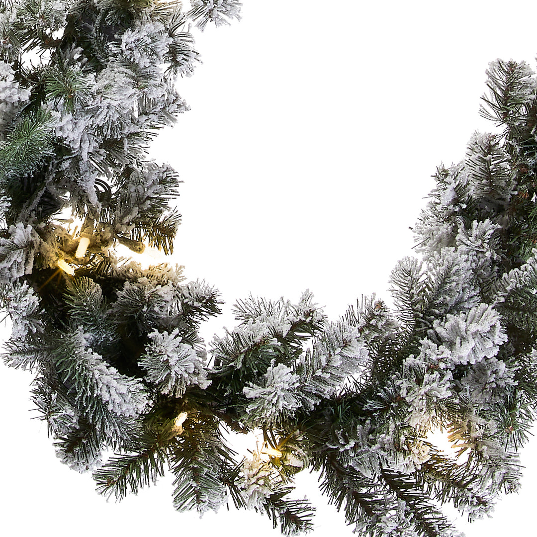 National Tree Company Pre-Lit 'Feel Real' Artificial Christmas Garland, Green, Camden, White Lights, Decorated With Pine Cones, Berry Clusters, Plug In, Christmas Collection, 9 Feet