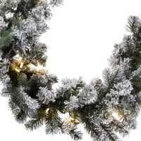 9 ft. Pre-Lit Snowy Camden Garland with Clear Lights - National Tree Company