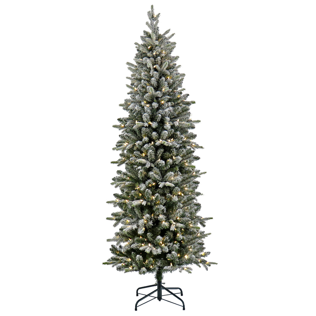 7 ft. Pre-Lit Conger Pine Pencil Slim Tree with LED Lights