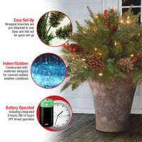 18 in. Colonial Fir Urn Filler with LED Lights - National Tree Company