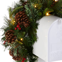 36 in. Pre-Lit Colonial Fir Mailbox Swag with LED Lights - National Tree Company