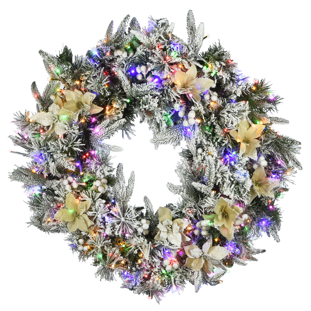 30" Frosted Colonial Fir Wreath with Dual Color® LED Cosmic Lights®
