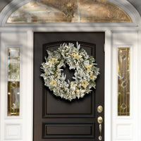 30 in. Pre-Lit Frosted Colonial Fir Wreath with Dual Color LED Cosmic Lights - National Tree Company