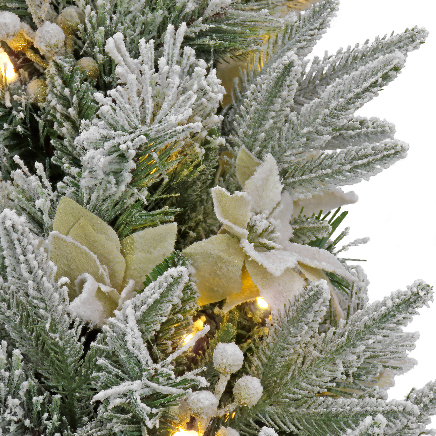 4 ft. Pre-Lit Frosted Colonial Fir Tree with Warm White LED Lights, Plug-In - National Tree Company