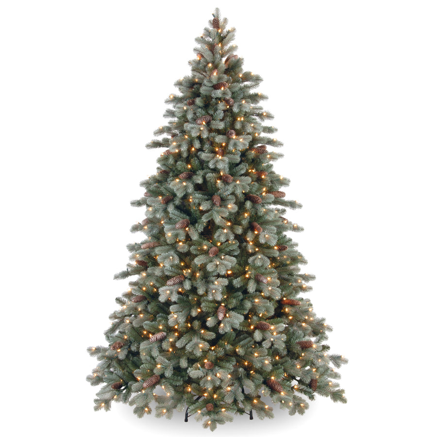 7.5 ft. Pre-Lit Frosted Colorado Spruce Tree with Warm White LED Lights - National Tree Company