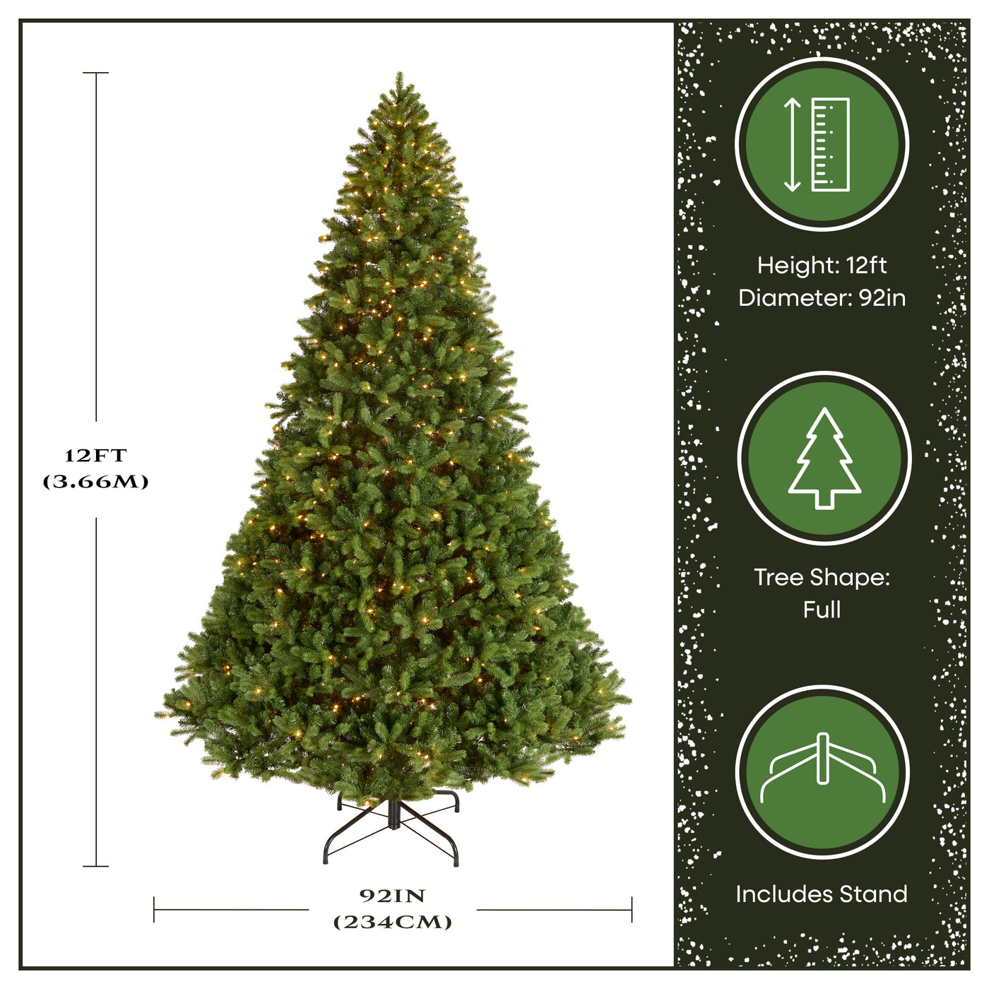 12 ft. Pre-Lit Downswept Douglas Fir Tree with Clear Lights, Plug-In - National Tree Company
