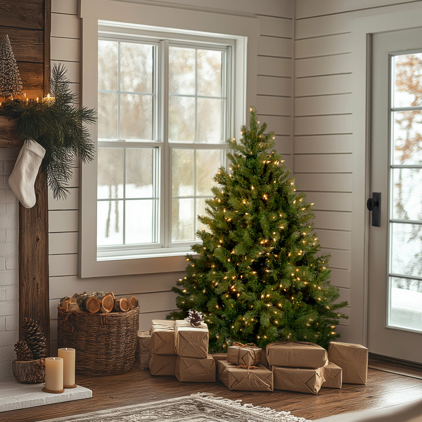 4.5 ft. Pre-Lit Downswept Douglas Fir Tree with Clear Lights - National Tree Company
