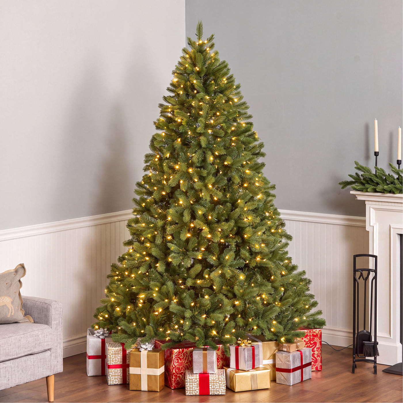 7 ft. Pre-Lit Downswept Douglas Fir Hinged Tree with Clear Lights, Plug-In - National Tree Company
