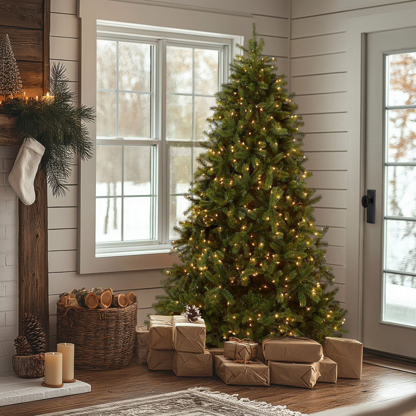 7 ft. Pre-Lit Downswept Douglas Fir Tree with Clear Lights - National Tree Company