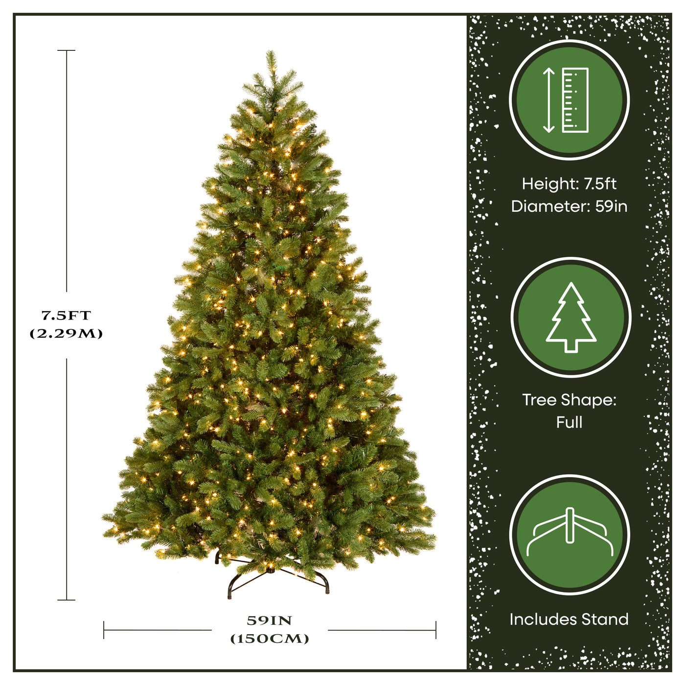 7.5 ft. Pre-Lit Downswept Douglas Fir Tree with 750 Clear Lights & 1867 Branch Tips - National Tree Company